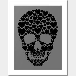 Hearty Skull (Black) Posters and Art